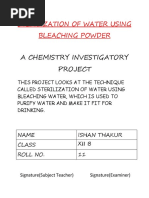 Sterilization of Water Using Bleaching Powder: A Chemistry Investigatory Project