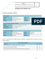 Informe de Incorporacón A La Empresa