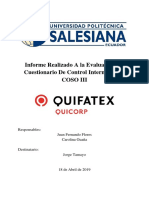 Informe de Control Interno Quifatex S.A