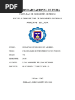 Cálculo de Sostenimiento Con Pernos - Luna Morales William Antonio