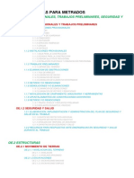 Lista de Partidas para Metrados