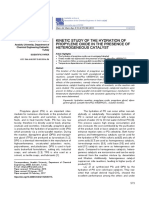 Kinetics Study of Propylene Oxide and Water