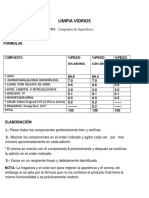 Formula Limpia Vidrios