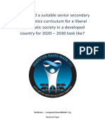 What Could A Suitable Senior Secondary Mathematics Curriculum For A Liberal Democratic Society in A Developed Country For 2020 - 2030 Look Like?