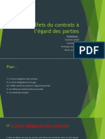 Les Effets Du Contrats À L'égard Des Parties