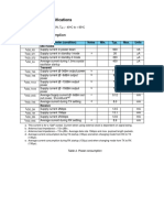 1.1 Power Consumption: 1 Electrical Specifications