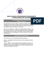 Results-Based Performance Management System (RPMS) For Teachers