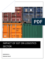 Impact of GST On Logistics Sector: Submitted To - Sebastian Daniel