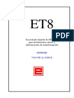 ET8 Seccionador Tripolar de MT y AT para Instalaciones Aéreas de Líneas y Subestaciones de Transformación PDF