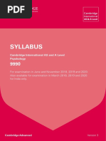 Syllabus: Cambridge International AS and A Level Psychology