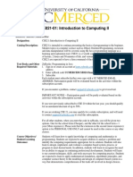 Syllabus For CSE021-01: Introduction To Computing II: Designation: Catalog Description