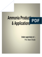 Ammonia Production & Applications: Under Supervision Of