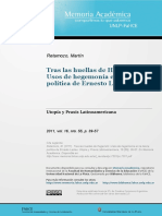 Tras Las Huellas Del Hegemón: Usos de La Hegemonía en La Teoría Política de Laclau