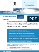 Public-Private Partnership Advanced Modeling With Legal Analysis - Toronto