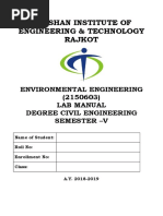 (EnvironmentAL Engineering Laboratory Manual PDF