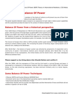 Balance of Power (BOP) Theory in International Relations - CSS Notes