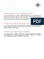 Q1. What Is The Difference Between Note Taking and Note Making? Ans