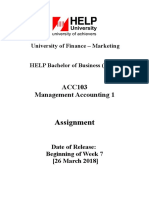 ACC103 Assignment January 2019 Intake