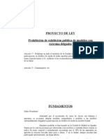 Ley - Prohibición en Los Desfiles de Moda A Modelos Con Delgadez Extrema