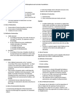 HANDOUT - Philosophical and Curricular Foundations