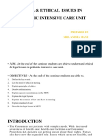 Legal & Ethical Issues in Pediatric Intensive Care Unit: Prepared by Mrs. Anisha Mane