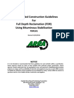 Recommended Construction Guidelines For Full Depth Reclamation (FDR) Using Bituminous Stabilization