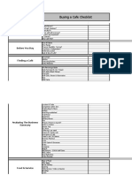 Buying A Cafe Checklist Template