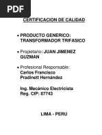 Certificacin de Calidad de Producto