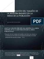 Determinación Del Tamaño de La Muestra Basado en La Media Poblacional