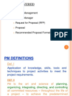 Opics Overed: Project Management Project Manager Request For Proposal (RFP) Proposal Recommended Proposal Format