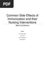 Common Side Effects of Immunization and Their Nursing Interventions