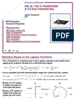 The Z-Transform and Its Roc Properties: - Objectives