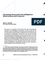 Prospects": Psychology Research in The Philippines: Observations and