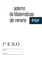 Cuaderno Verano de Matematicas 1 ESO PDF