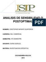 Analisis de Sensibilidad o Postoptimal