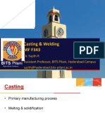 Casting & Welding MF F343: BITS Pilani