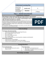 Professional Learning Plan: Title of Professional Development Grade Level Curriculum Area Duration