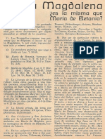 María Magdalena ¿Es La Misma Que María de Betania?