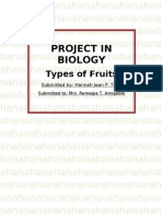 Project in Biology: Types of Fruits