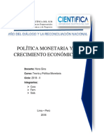 Política Monetaria y Crecimiento Económico Trabajo Final