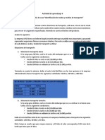 Actividad de Aprendizaje 6 Evidencia 7 Análisis de Caso Identificación de Modos y Medios de Transporte