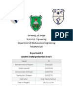 University of Jordan School of Engineering Department of Mechatronics Engineering Actuators Lab Experiment 4 Electric Motor Protection Circuit