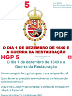 O Dia 1 de Dezembro de 1640 e A Guerra Da Restauração