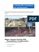 Issues During Pile Foundation Construction