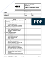 General Specifications: Specification: Checking Level: Project: Engineer (E) : Checker (C)