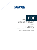 Sample Project Method Statement Rev 0 04/04/2016: Installation of Windows, Doors, Curtain Wall and Terracotta Rainscreen