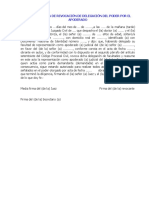 Modelo de Acta de Revocación de Delegación Del Poder Por El Apoderado