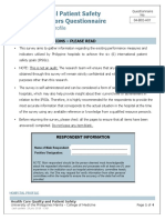 A01 - Hospital Patient Safety Indicators Questionnaire - Hospital Profile