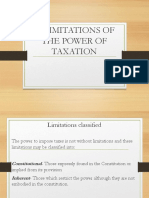 C. Limitations of The Power of Taxation