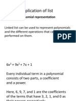 Application of List: Polynomial Representation